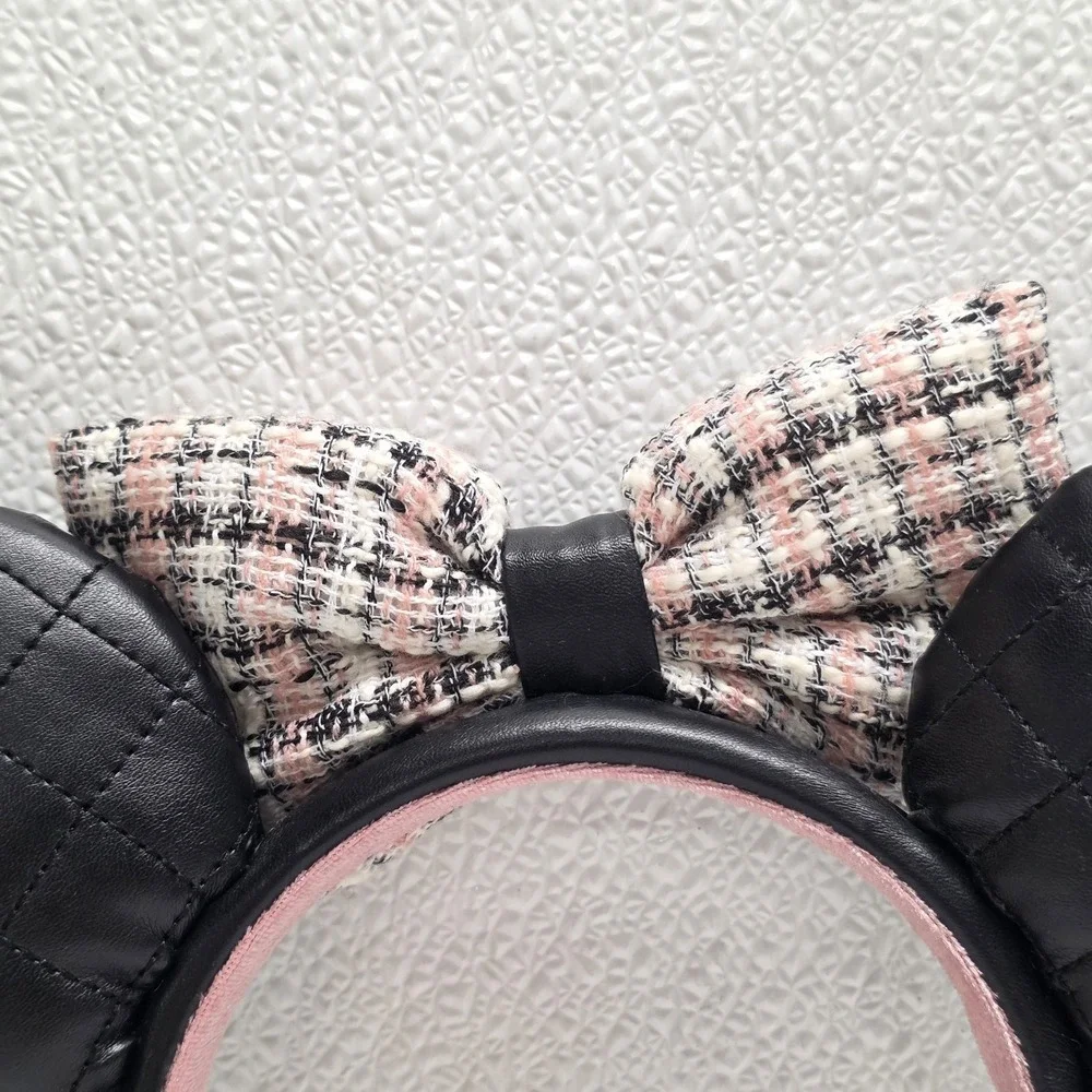 Disney Parks‎ Minnie Mouse Pearls Tweed Bow Ears Headband